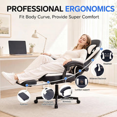 Ergonomic Gaming Office Chair with Footrest – High Back Computer Desk Chair