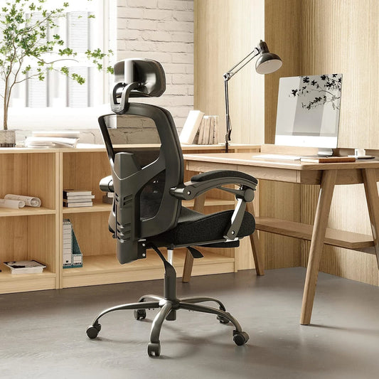 Ergonomic High Back Office Chair – Adjustable Lumbar Support Computer Desk Chair