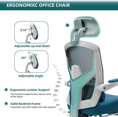 Ergonomic High Back Office Chair – Adjustable Lumbar Support Computer Desk Chair