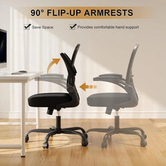 Ergonomic Mesh Office Chair – 360° Swivel Desk Chair with Space-Saving Design