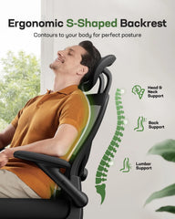Ergonomic Mesh Office Chair – High Back Desk Chair with Adjustable Lumbar Support