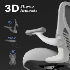 Ergonomic Office Chair with Flip-Up Armrests – 350 lb Swivel Desk & Computer Chair
