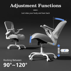 Ergonomic Office Chair with Flip-Up Armrests – 350 lb Swivel Desk & Computer Chair