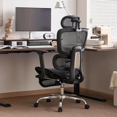 Ergonomic Office Chair with Footrest – 3D Headrest Computer Desk Chair