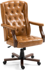 Ergonomic Faux Leather Executive Office Chair – Swivel Home Office Desk Chair