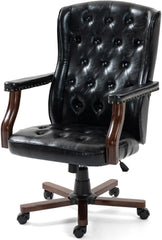 Ergonomic Faux Leather Executive Office Chair – Swivel Home Office Desk Chair