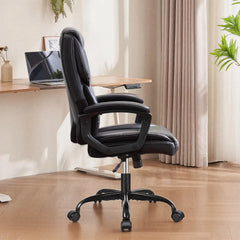 Executive Leather Office Chair – High Back Rolling Desk & Computer Task Chair