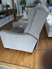Gray Electric Power Recliner Chair with Rechargeable Battery, USB Charger & Wall Plug