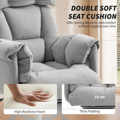 Gray Executive Office Chair with Footrest – Ergonomic Computer Desk Chair