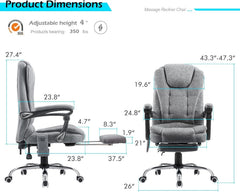 YODOLLA Ergonomic Reclining Office Chair with Heat & Massage – High Back Desk Chair