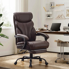 High Back Ergonomic Office Chair with Footrest – Swivel Computer Desk Chair
