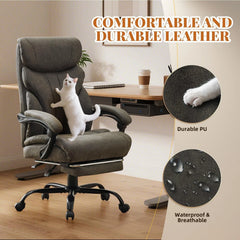 High Back Ergonomic Office Chair with Footrest – Swivel Computer Desk Chair