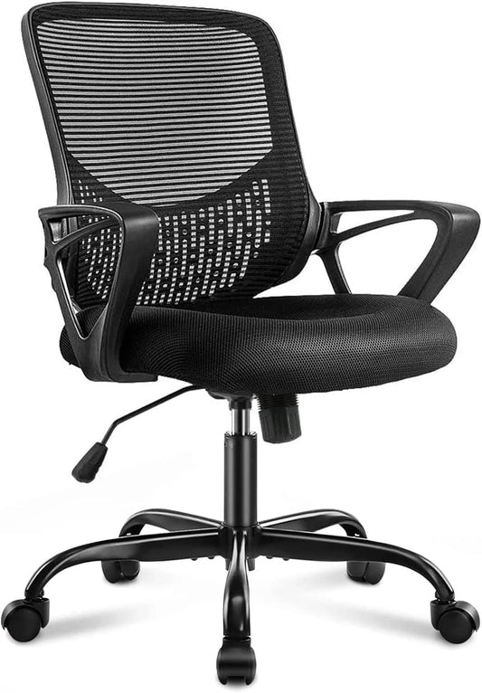 JHK Ergonomic Black Office Chair with Wheels – Home Desk & Computer Chair