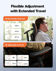 LiberNovo Maxis Big & Tall Ergonomic Office Chair – Manual Lumbar Adjustment Desk Chair