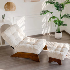 MAXYOYO Accent Recliner Chair with Ottoman, Upholstered Reclining Sofa Chair for Living Room