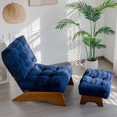 MAXYOYO Accent Recliner Chair with Ottoman, Upholstered Reclining Sofa Chair for Living Room