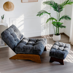 MAXYOYO Accent Recliner Chair with Ottoman, Upholstered Reclining Sofa Chair for Living Room