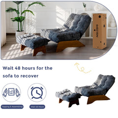 MAXYOYO Accent Recliner Chair with Ottoman, Upholstered Reclining Sofa Chair for Living Room