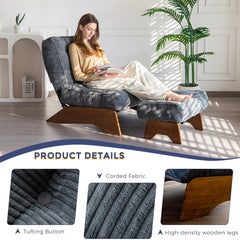 MAXYOYO Accent Recliner Chair with Ottoman, Upholstered Reclining Sofa Chair for Living Room