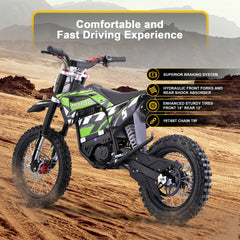 MotoTec 60v 2000w Pro Electric Dirt Bike – Up to 40 MPH, Lithium Battery, Ages 13+