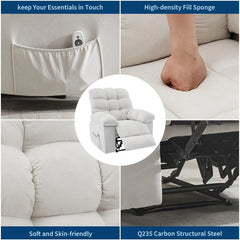 Manual Rocker Massage Recliner Chair with Heat & Vibration, Overstuffed Home Recliner