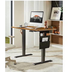 Marsail 48" x 24" Electric Standing Desk – Adjustable Height Home Office Desk, Brown/Black