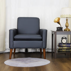Navy Blue Leather Recliner Chair, Modern Single Reclining Sofa & Accent Seating