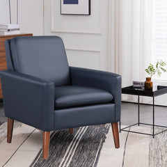 Navy Blue Leather Recliner Chair, Modern Single Reclining Sofa & Accent Seating