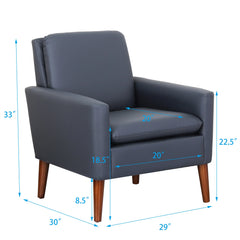 Navy Blue Leather Recliner Chair, Modern Single Reclining Sofa & Accent Seating