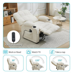 Oversized Power Recliner Chair with Heat & Massage, Electric Reclining Chair