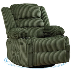 Oversized 360° Swivel Rocker Recliner Chair, 400 lb Wide Upholstered Recliner for Adults