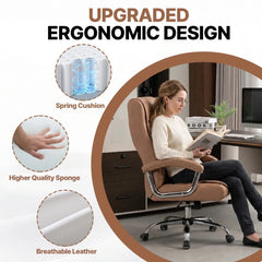 PU Leather Executive Office Chair – Ergonomic Swivel Computer Desk Chair