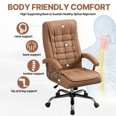 PU Leather Executive Office Chair – Ergonomic Swivel Computer Desk Chair