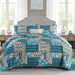 【Sommerlaune】Walflotte Wendedecken, leichte Boho-Tagesdecken mit Druckmuster, Bettüberwurf-Set mit 2 Kissenbezügen für King/Queen-Size, 1 Kissenbezug für Twin-Size, weich für alle Jahreszeiten