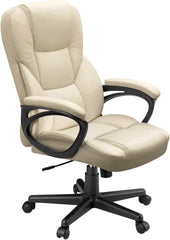 Furmax Office Executive Chair High Back Adjustable Managerial Home Desk Chair Swivel Computer PU Leather Chair Lumbar Support