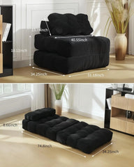 3-in-1 34" Folding Sofa Bed with Pillow Boneless Matress with Back Support Comfy Portable Convertible Sleeper Chair Floor Sofa
