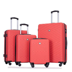 4-teiliges Hartschalenkoffer-Set, leicht, mit TSA-Schloss und Spinner-Rädern, Blau