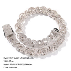 1-100 Niche design flower zircon infinite chain necklace trendy brand versatile high-end hip-hop accessories