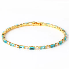 14K gold-plated bracelet Square link jointed chain Punk hip-hop style men's and women's universal bracelet Golden tone fashionable accessory waterproof women's bracelet