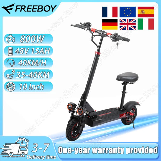 FREEBOY J01 E-Scooter 800W Powerful Motor 48V15AH Battery Max Speed 40KM/H Electric Scooter 10 Inch Tire for Adult City Escooter