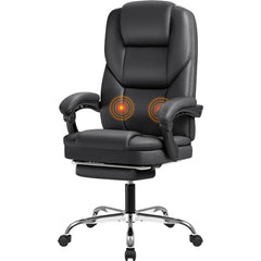 Fauteuil de bureau de direction avec repose-pieds, fauteuil de bureau grand et robuste, chaises de bureau ergonomiques pour la maison, inclinables, dossier haut, personnalisable