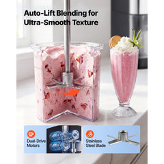SucceBuy 7-in-1 Ice Cream Maker for Gelato Sorbet Milkshake Homemade Ice-Cream Machine with One-Touch Mix-in + Respin for Smooth