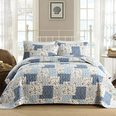 【Sommerlaune】Walflotte Wendedecken, leichte Boho-Tagesdecken mit Druckmuster, Bettüberwurf-Set mit 2 Kissenbezügen für King/Queen-Size, 1 Kissenbezug für Twin-Size, weich für alle Jahreszeiten