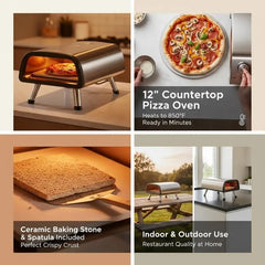 Elektrischer Pizzaofen Tisch-Pizza Maker für 12" Pizza Innen- & Außenbereich