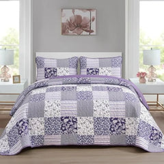 【Sommerlaune】Walflotte Wendedecken, leichte Boho-Tagesdecken mit Druckmuster, Bettüberwurf-Set mit 2 Kissenbezügen für King/Queen-Size, 1 Kissenbezug für Twin-Size, weich für alle Jahreszeiten