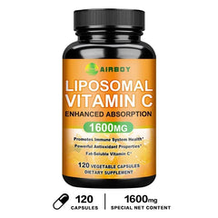 Liposomal Vitamin C 1600mg - Promotes Collagen Production, Immune Support, Powerful Antioxidant Supplement