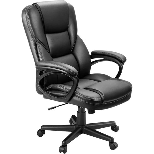 Furmax Office Executive Chair High Back Adjustable Managerial Home Desk Chair Swivel Computer PU Leather Chair Lumbar Support