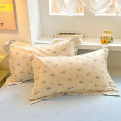 100%Cotton Bedding Set Cartoon Printed Bedclothes Skin-friendly Duvet Cover Set with Bedsheet for Home Bedding Sets 이불세트