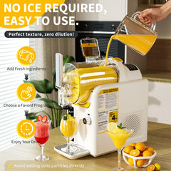 Ice Cream Machine Frozen Drink Maker, Slushie Machine for Home - Slushy Machine Maker No Ice Needed Self Cleaning, 5 Preset for Soft Serve Ice Cream, Slushie, Margarita, Frappés, Milkshake