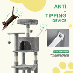JHK Cat Tree Tall Multi Cat Climbing Tower With Natural Sisal Posts Indoor
